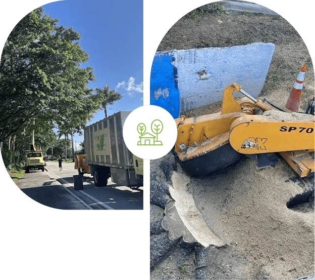 Construction vehicles preparing a road under a clear blue sky.